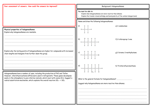 A Level Chemistry: Halogenoalkanes