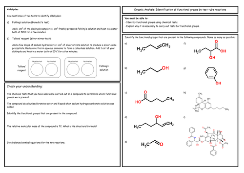 A Level Chemistry: Organic Analysis