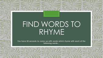 Rhyming words | Teaching Resources