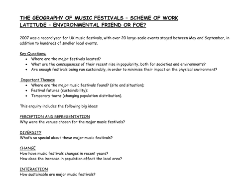 music festival assignment