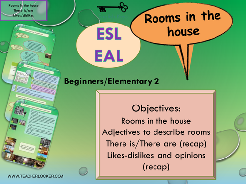ESL - EAL Where I live - describe your house  Unit 3 lesson 2 (lesson + exercises) (No Prep)