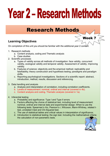 Year 2 Student Workbook - Research Methods the Additional Content