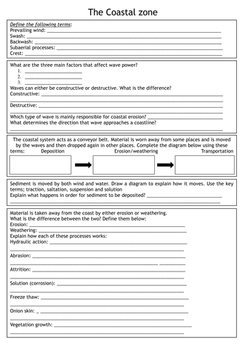 NEW AQA: Coastal landscapes of the UK