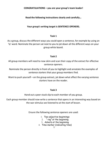 Topic sentence starters picture