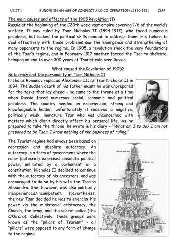 1905 Russian Revolution - A Level pack