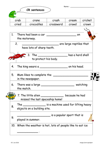 CR blends worksheets by - UK Teaching Resources - TES