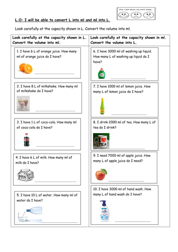 capacity homework ks2