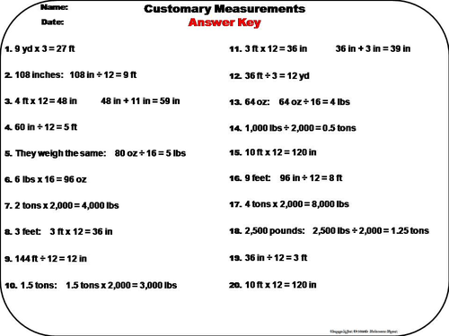 Customary Measurements Task Cards | Teaching Resources