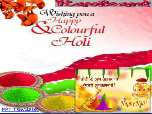 Holi PPT  Slides for Holi Celebration Presentation with Background Music