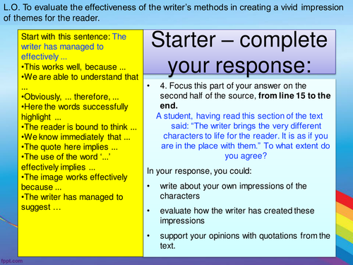 AQA Paper 1 Language Section A, Q1, 2, 3 and 4 NEW 9-1