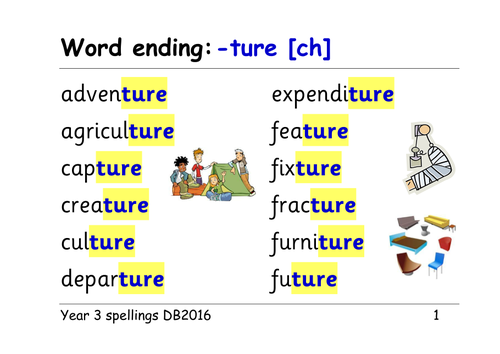 Year 3 spellings: word endings: -sure zh measure and ...