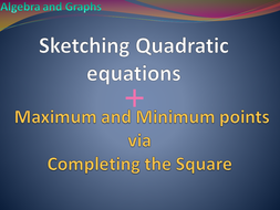 Algebra Higher Max And Min Points Via Completing The Square Presentation