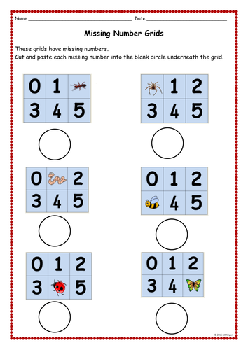 Addition and Missing Numbers 0 to 5 Worksheet Activity Presentation ...