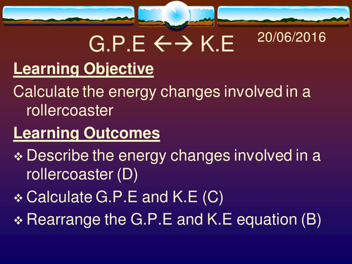 Kinetic Energy And Gravitational Potential Energy Presentation