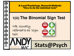 How to do statistical tests for A-Level Psychology, Part One, (all ...