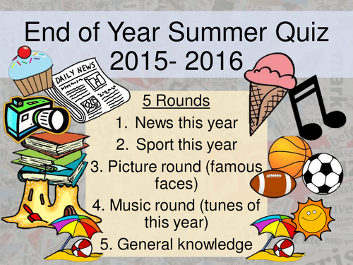 End Of Year Quiz 201516 Teaching Resources