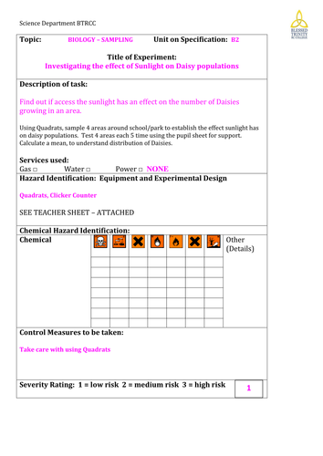 AQA Required Practicals 2016 Onwards - Sampling