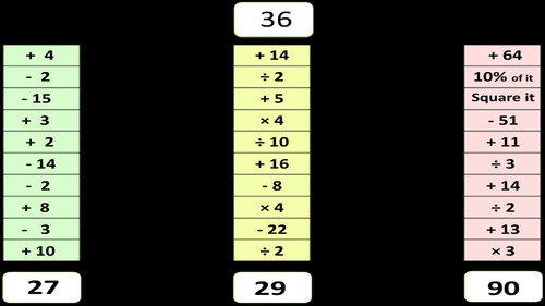 Maths runs - Easy maths starter