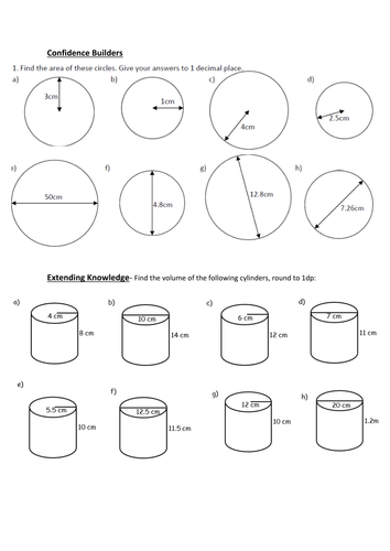 volume of cylinders homework