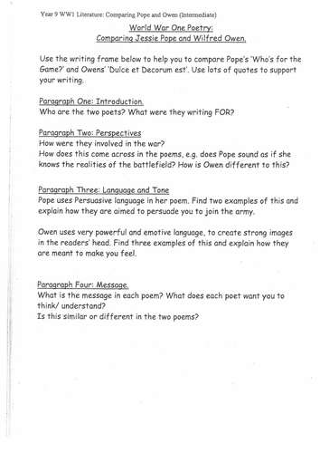 War Poetry | Teaching Resources