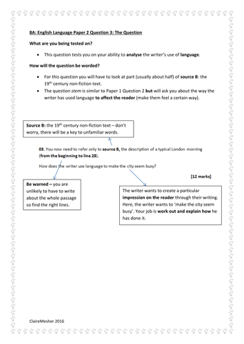 NEW AQA English Language Paper 2: Question 3 Revision