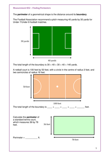 maths ks2 perimeter of rectangles etc full set of