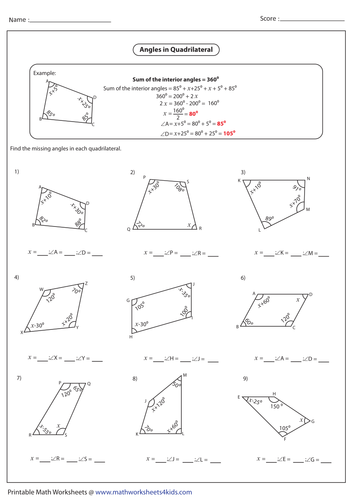 Angles in Special Triangles and Quadrilaterals | Teaching Resources