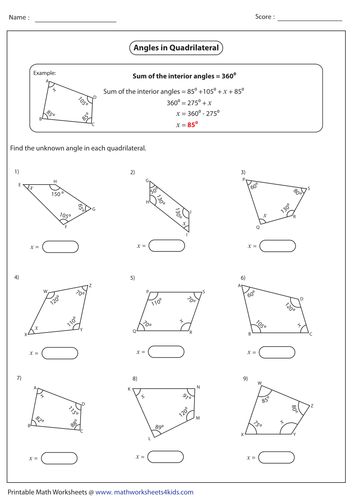 Angles in Special Triangles and Quadrilaterals | Teaching Resources