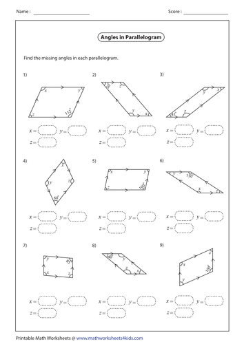 Angles in Special Triangles and Quadrilaterals | Teaching Resources