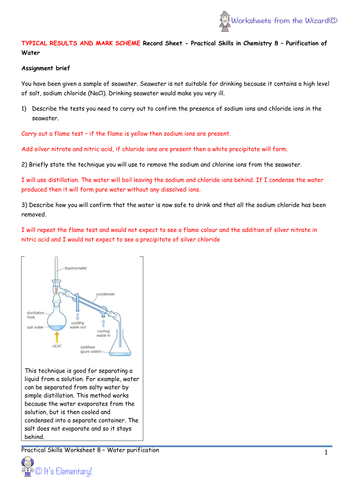 AQA 9-1 GCSE Chemistry - Required Practicals - Practical 8 - Purifying water