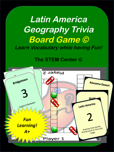 Latin America - Geography Trivia Board Game! 