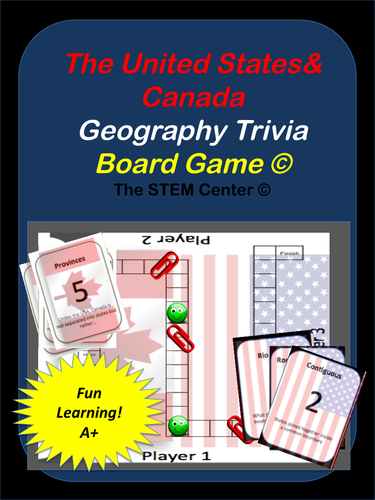 United States & Canada Trivia Board Game