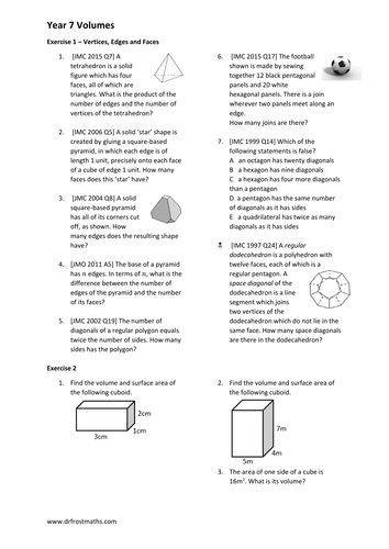 volume of cubes and cuboids resources tes