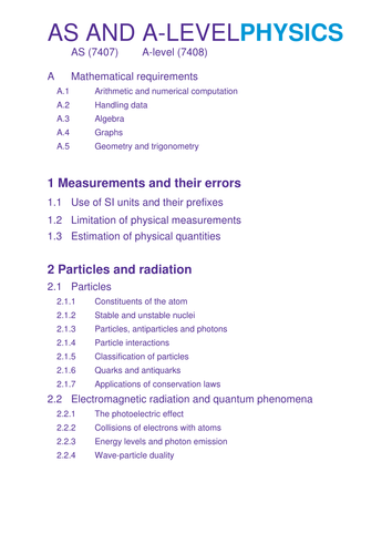 Physics related courses picture