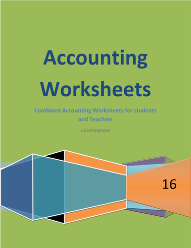 accounting worksheet students for Accounting complete Worksheets for handout and  A students