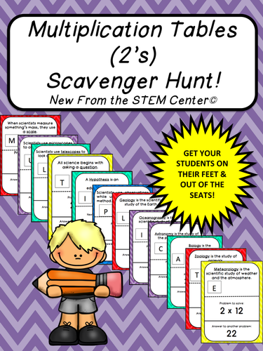 Multiplication Tables (2's): Scavenger Hunt