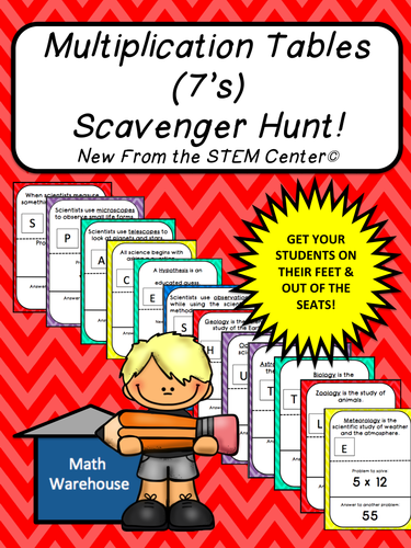 Multiplication Tables (7's): Scavenger Hunt