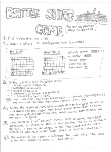 Coordinates: Geography Map Skills: Battleships Game
