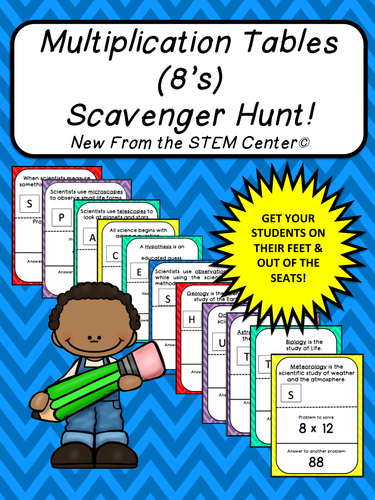 Multiplication Tables (8's): Scavenger Hunt