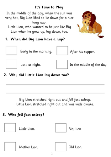 ks1 comprehension worksheets printable worksheet