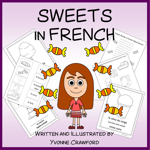 French Sweets Vocabulary Sheets, Worksheets, Matching Game Teaching