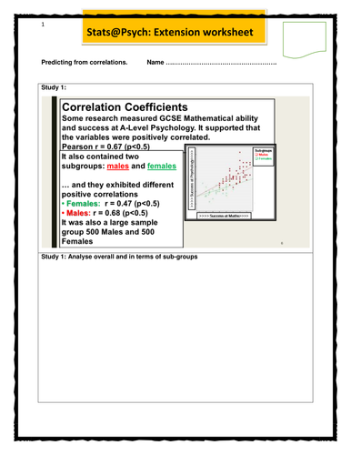 “Evaluating Correlation Data- An Advanced Issue” A-Level Psychology ‘Stats@Psych #2