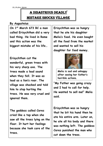 Features of a newspaper report ks2 worksheet picture