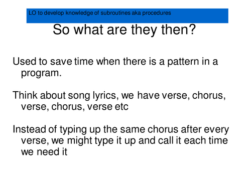 Lesson on using subroutines in Python