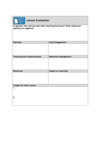 5 Minute Lesson Plan and Evaluation by jtomlinson2013 - Teaching ...