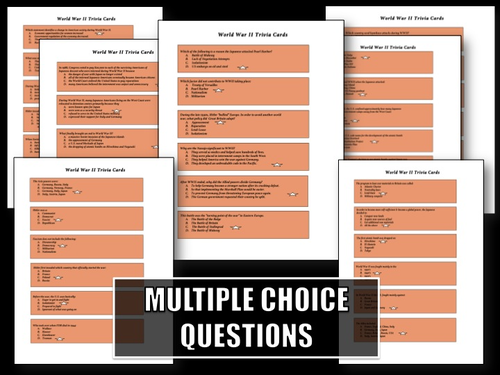 World War Ii Trivia Board Game Activity Teaching Resources