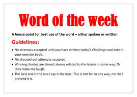 Word of the week list and display | Teaching Resources