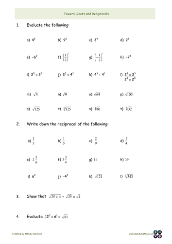 Number Worksheets x 4 GCSE | Teaching Resources