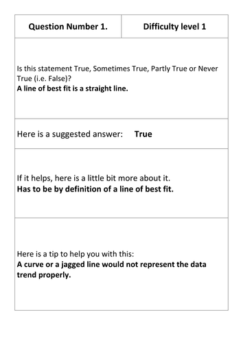 Scatter Diagrams Quiz True or False Quiz Quiz Trade Sorting Maths ...