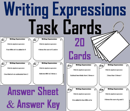 Writing Expressions Task Cards